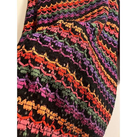Oscar De La Renta Vintage Ribbon Rainbow Cardigan Sz M - Picture 6 of 6